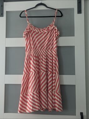 Tommy Hilfiger Coral and White Striped Sundress